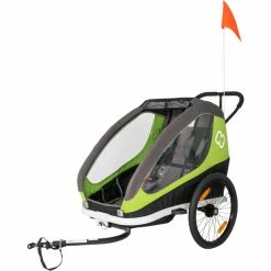 Hamax Traveller Bike Trailer incl. Bicycle Arm & Stroller Wheel green/grey